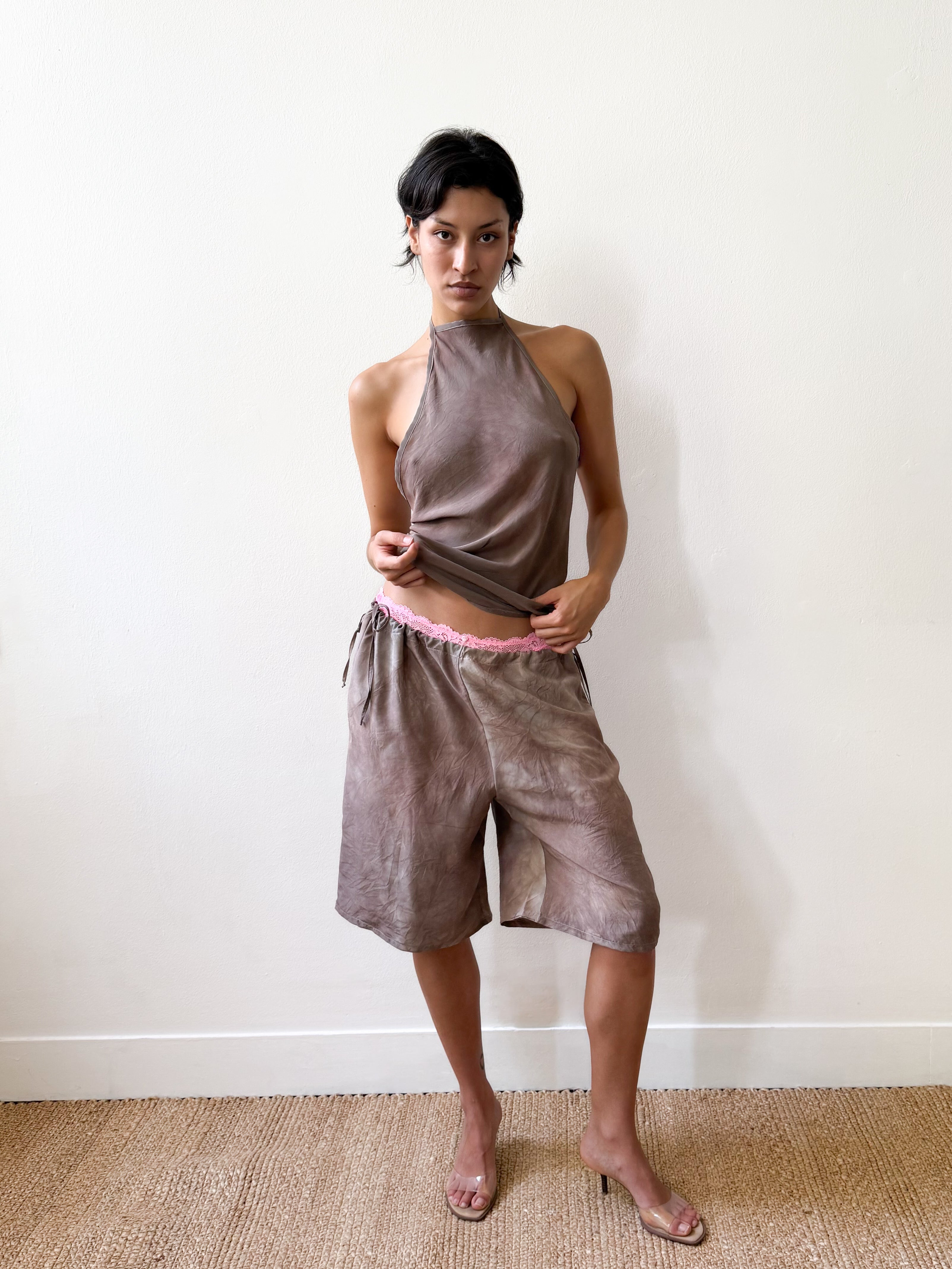 TEDDY TOP SILK SOFT GREY