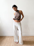 TEDDY TOP SILK GREY/BROWN