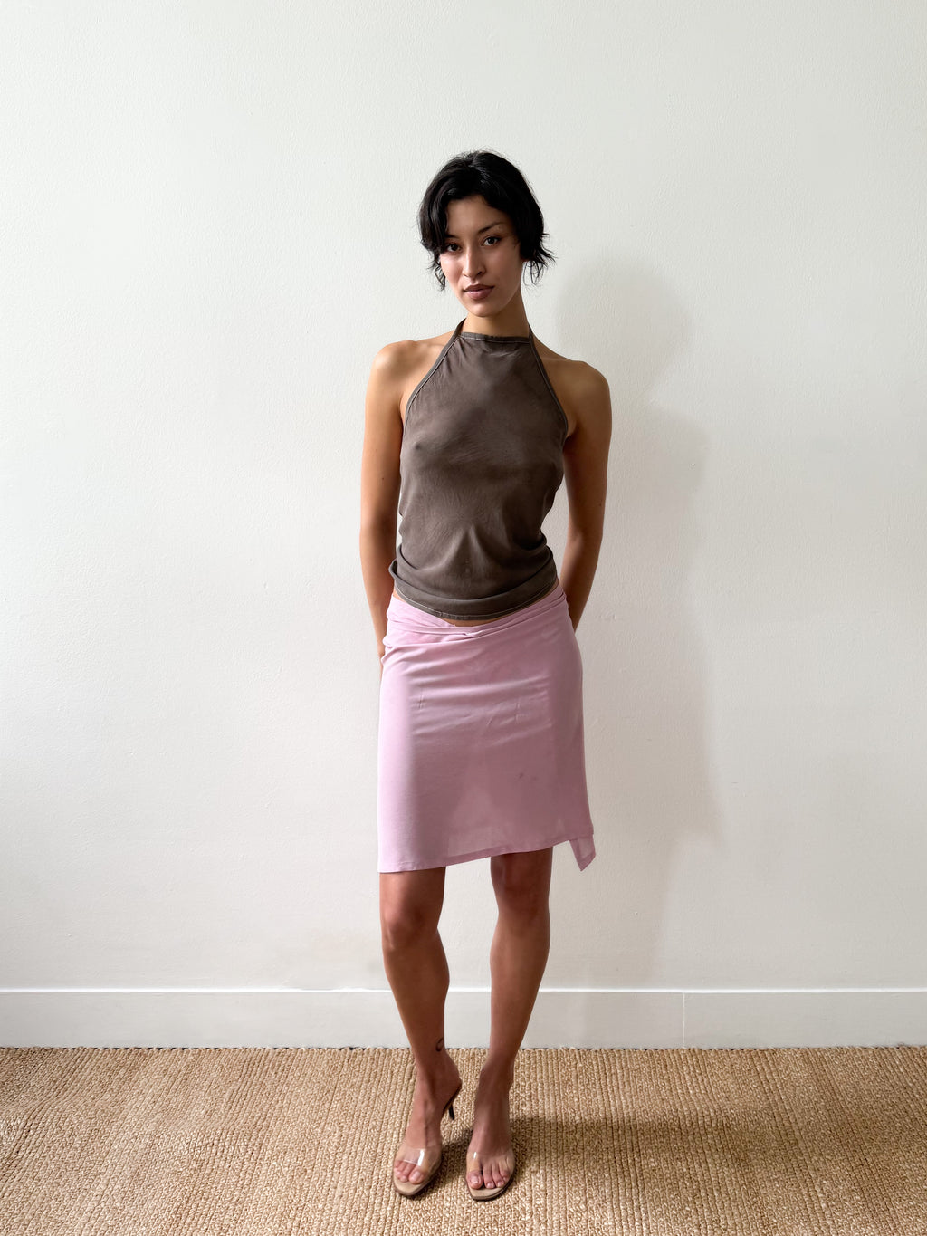 EMI SKIRT WRAP SILK PINK